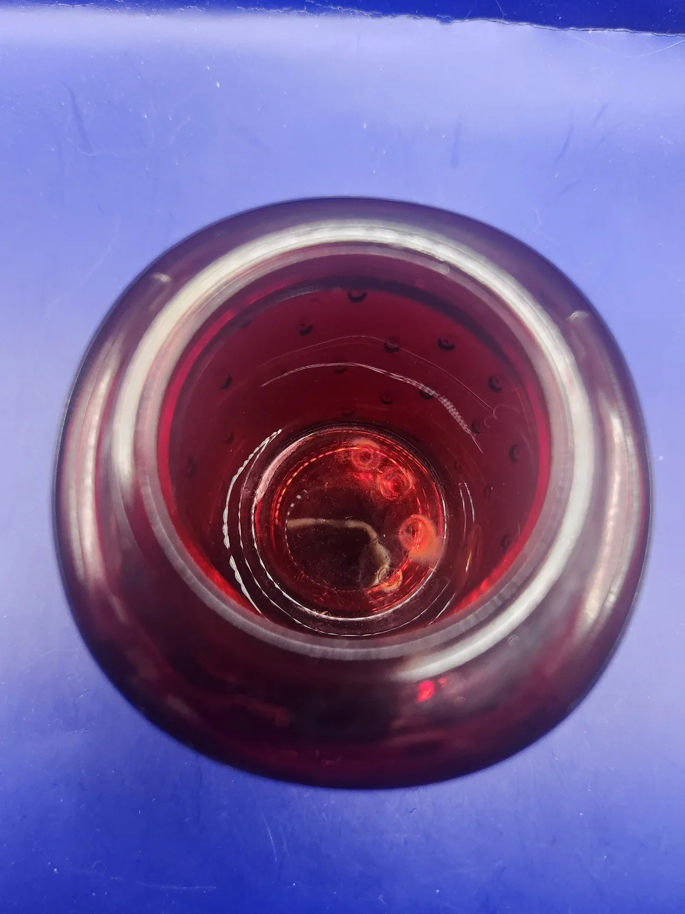 Vintage Avon Ruby Red Glass Strawberry-Themed Vase